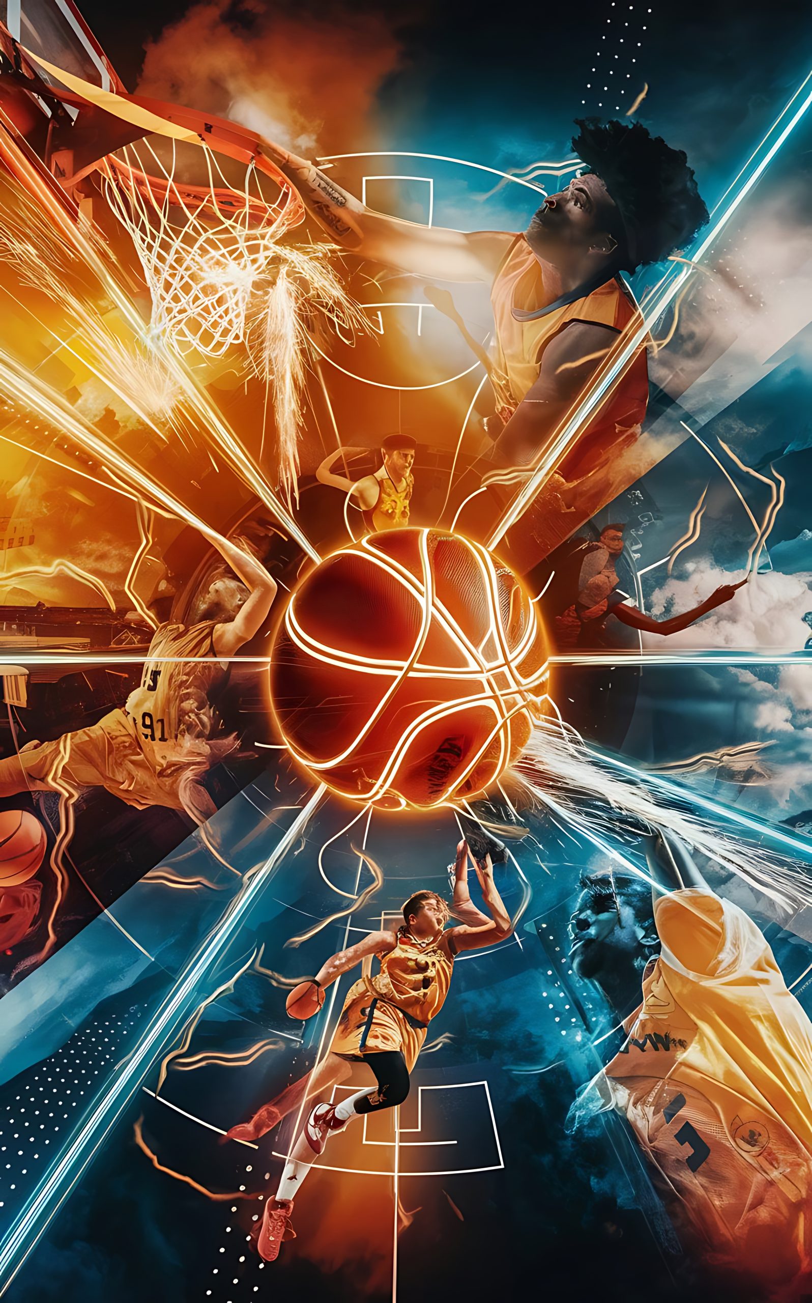 Strategic basketball flyer design generative AI